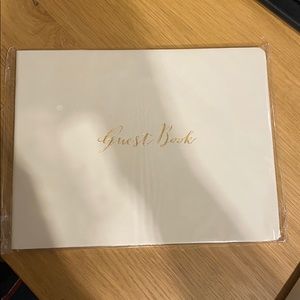 BHLDN Ivory leather gold leaf Guest Book